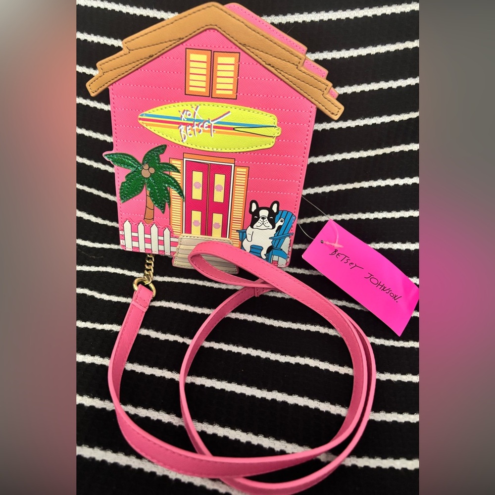 Betsey Johnson Pink Beach House Purse
